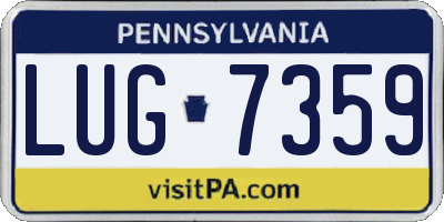 PA license plate LUG7359