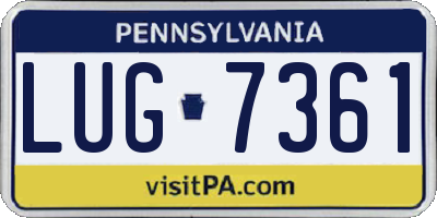 PA license plate LUG7361