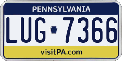 PA license plate LUG7366