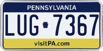 PA license plate LUG7367