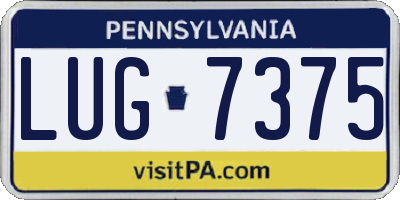 PA license plate LUG7375