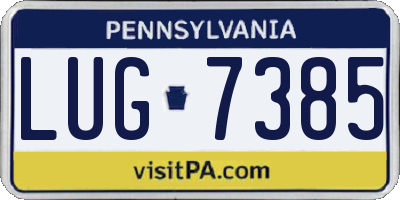 PA license plate LUG7385