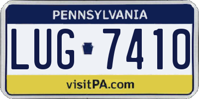 PA license plate LUG7410