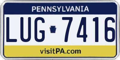 PA license plate LUG7416