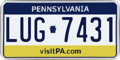 PA license plate LUG7431