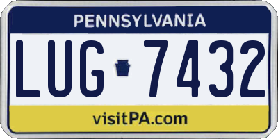 PA license plate LUG7432