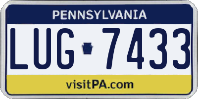 PA license plate LUG7433