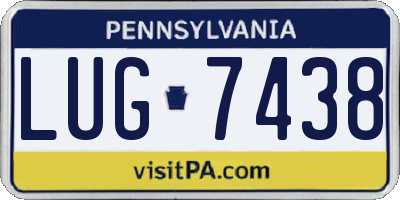 PA license plate LUG7438