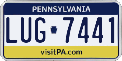 PA license plate LUG7441