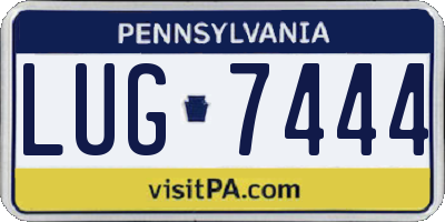 PA license plate LUG7444