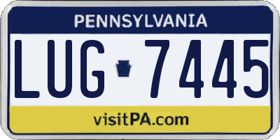 PA license plate LUG7445