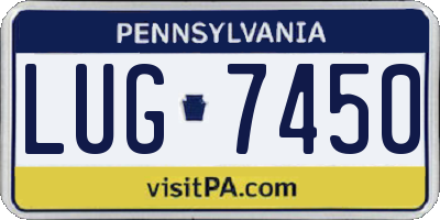 PA license plate LUG7450