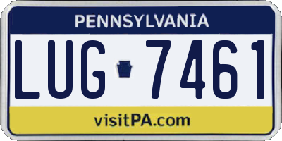 PA license plate LUG7461