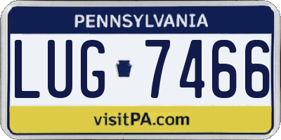 PA license plate LUG7466