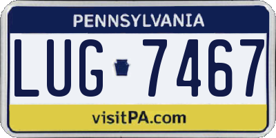 PA license plate LUG7467
