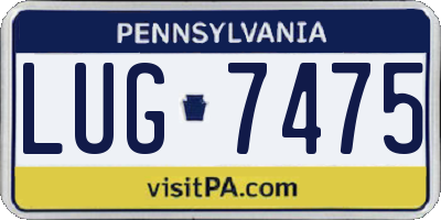 PA license plate LUG7475