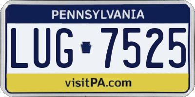 PA license plate LUG7525