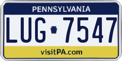 PA license plate LUG7547