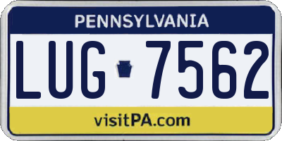 PA license plate LUG7562