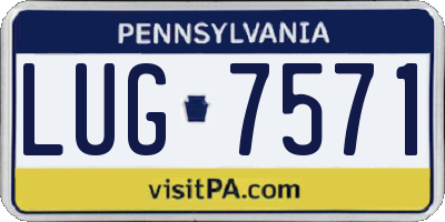 PA license plate LUG7571