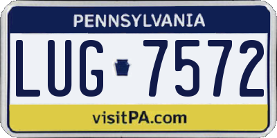 PA license plate LUG7572