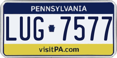 PA license plate LUG7577