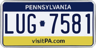 PA license plate LUG7581