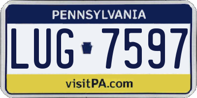 PA license plate LUG7597