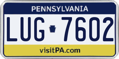 PA license plate LUG7602