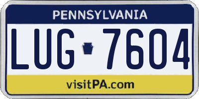 PA license plate LUG7604