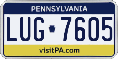 PA license plate LUG7605