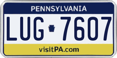 PA license plate LUG7607