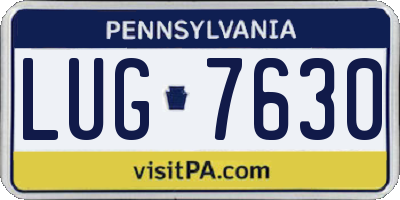 PA license plate LUG7630