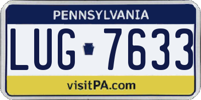 PA license plate LUG7633