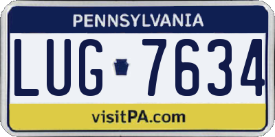PA license plate LUG7634
