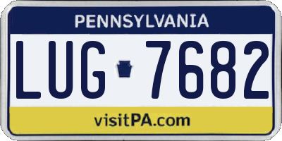PA license plate LUG7682