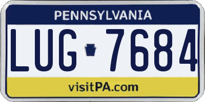 PA license plate LUG7684