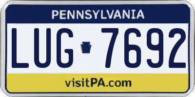 PA license plate LUG7692