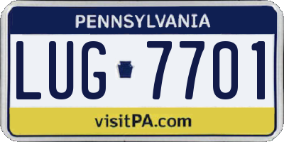 PA license plate LUG7701