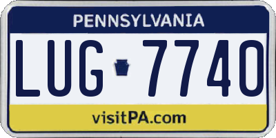PA license plate LUG7740