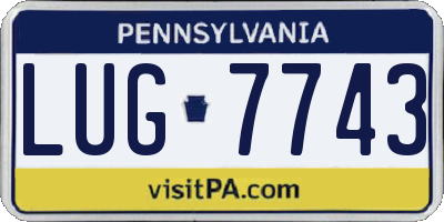 PA license plate LUG7743
