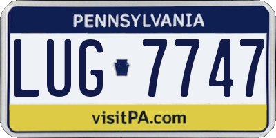 PA license plate LUG7747
