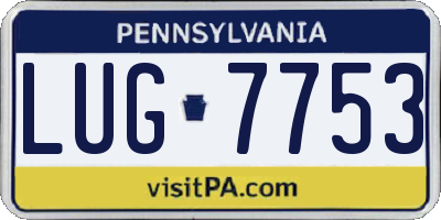 PA license plate LUG7753