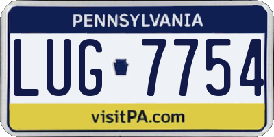 PA license plate LUG7754