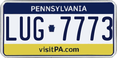 PA license plate LUG7773