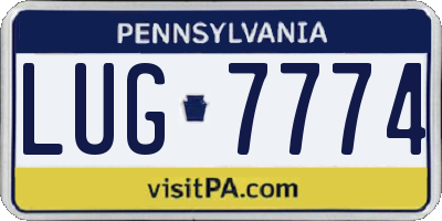 PA license plate LUG7774