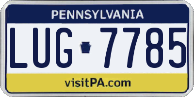 PA license plate LUG7785