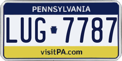 PA license plate LUG7787