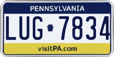 PA license plate LUG7834
