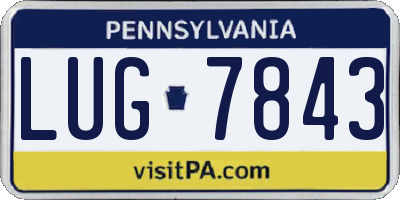 PA license plate LUG7843